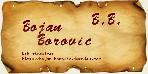 Bojan Borović vizit kartica